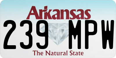 AR license plate 239MPW