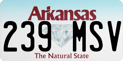 AR license plate 239MSV
