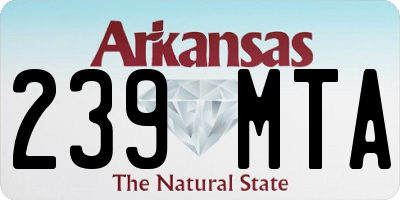 AR license plate 239MTA