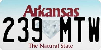 AR license plate 239MTW