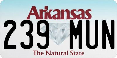 AR license plate 239MUN