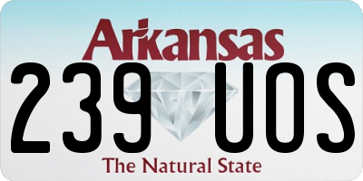 AR license plate 239UOS
