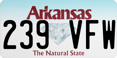 AR license plate 239VFW
