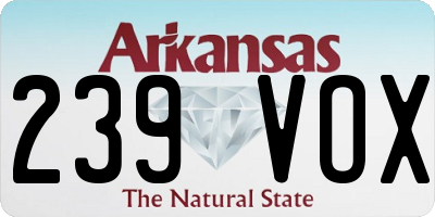 AR license plate 239VOX