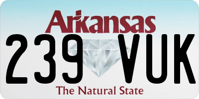 AR license plate 239VUK