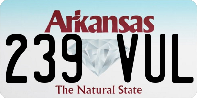 AR license plate 239VUL