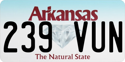 AR license plate 239VUN