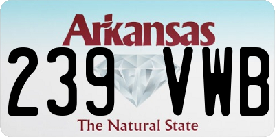 AR license plate 239VWB