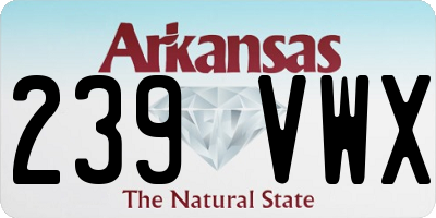AR license plate 239VWX