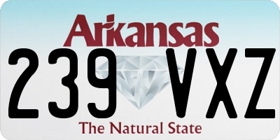 AR license plate 239VXZ