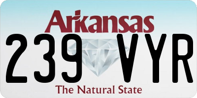 AR license plate 239VYR