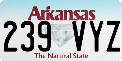 AR license plate 239VYZ