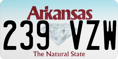 AR license plate 239VZW