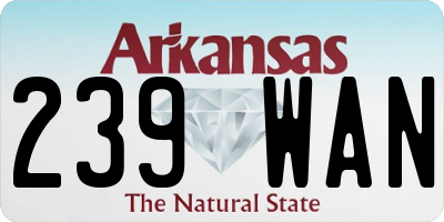 AR license plate 239WAN