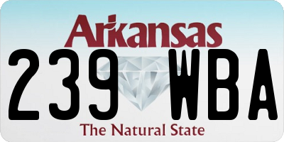 AR license plate 239WBA