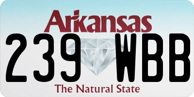 AR license plate 239WBB