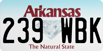 AR license plate 239WBK
