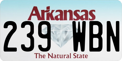 AR license plate 239WBN