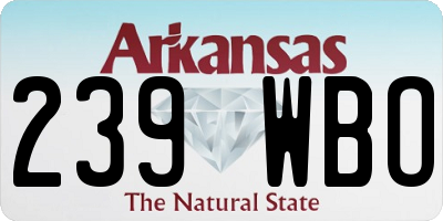 AR license plate 239WBO