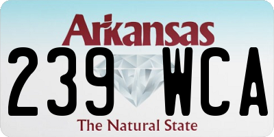 AR license plate 239WCA