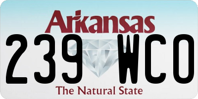 AR license plate 239WCO