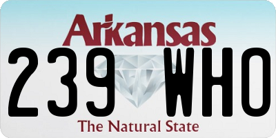 AR license plate 239WHO