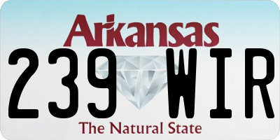AR license plate 239WIR
