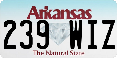 AR license plate 239WIZ