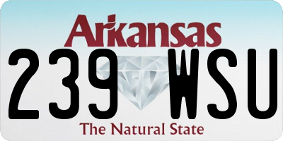 AR license plate 239WSU