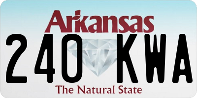 AR license plate 240KWA
