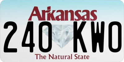 AR license plate 240KWO