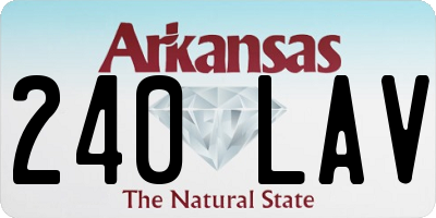AR license plate 240LAV