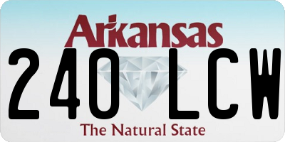 AR license plate 240LCW