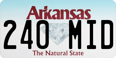 AR license plate 240MID