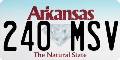 AR license plate 240MSV