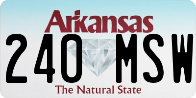 AR license plate 240MSW