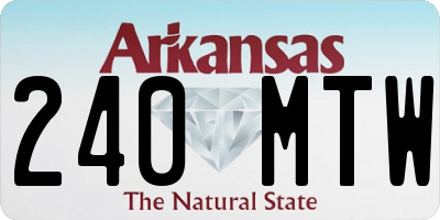AR license plate 240MTW