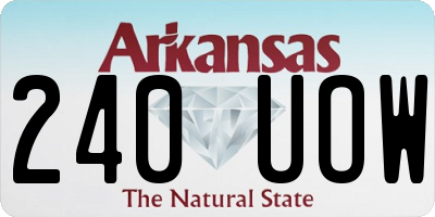 AR license plate 240UOW