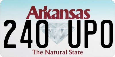 AR license plate 240UPO