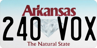 AR license plate 240VOX