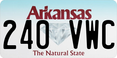 AR license plate 240VWC