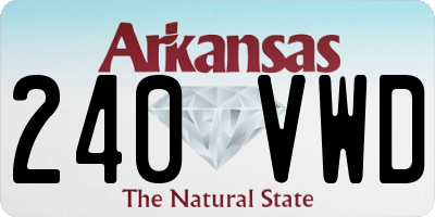 AR license plate 240VWD