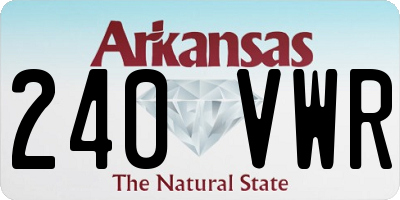 AR license plate 240VWR