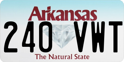 AR license plate 240VWT