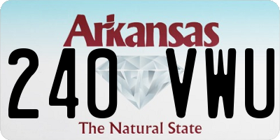 AR license plate 240VWU