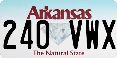 AR license plate 240VWX