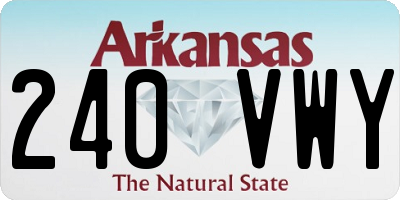 AR license plate 240VWY