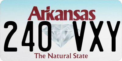 AR license plate 240VXY