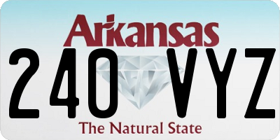 AR license plate 240VYZ