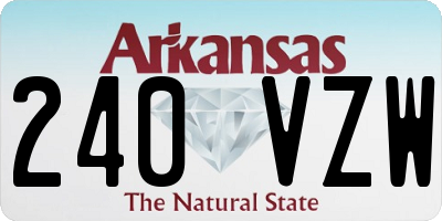 AR license plate 240VZW